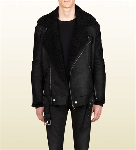 gucci men trench coat|Gucci shearling coat men's.